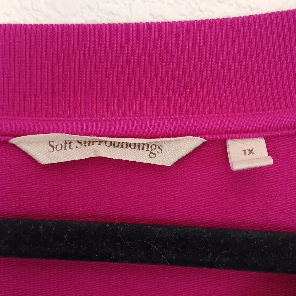 Soft Surroundings Vibrant Magenta Pink Tunic Top Women's Size 1X Style 100924 - Picture 2 of 10